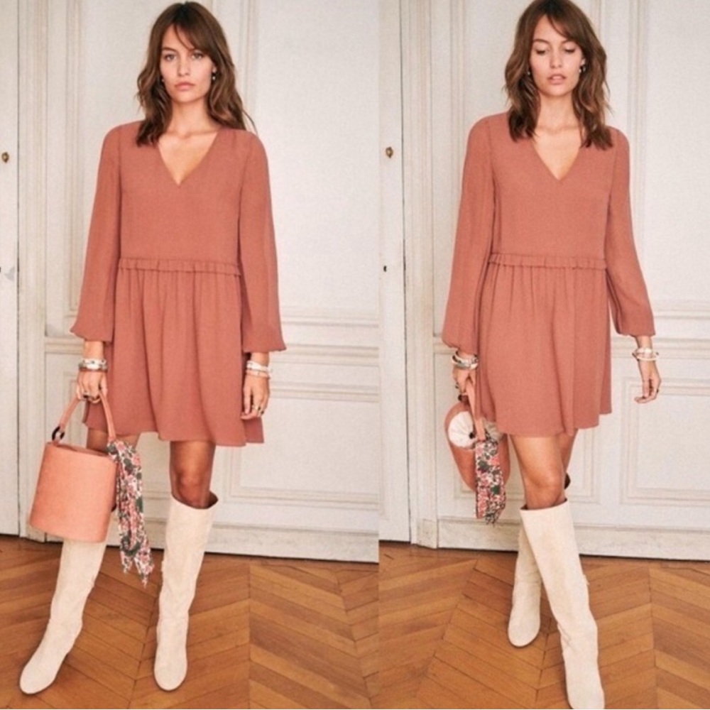Sezane Penelope Dress in Rosewood, Size 36 (US 4)